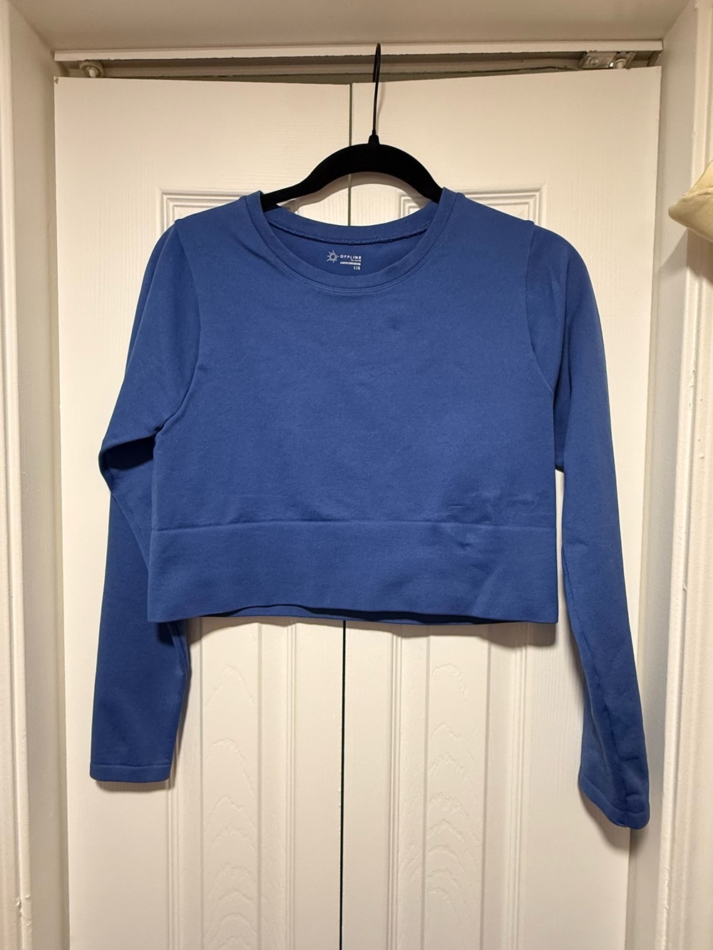 aerie Blue Cropped Long-Sleeve Tee